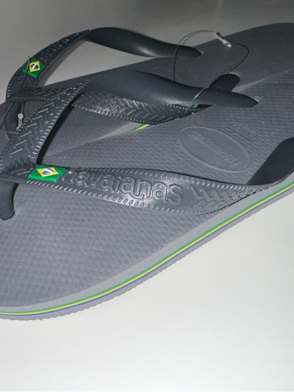 Havaianas Brazil Logo Flip Flops Steel Gray Mens 9/10 Womens 11/12 NWT - Picture 4 of 7